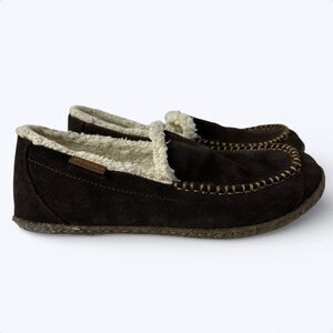 Columbia Moccasin Slippers‎ Mens Size 7 Brown Suede Shearling Tread YM5241-248